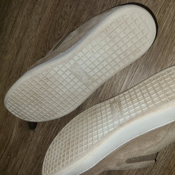 VINCE women 6.5 M Suede Mule Sneaker Verrell-2 Shoes Slip-On Tan Beige - Picture 7 of 7